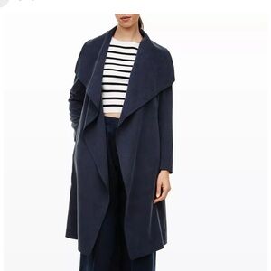 Club Monaco Gideon Navy Blue drape trench coat